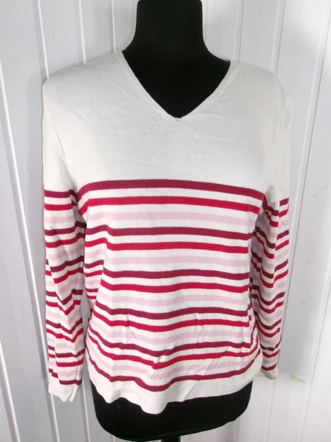 Pull Saint James Rose 100% Coton – Maille Légère Col V Brodé Taille 4 XL