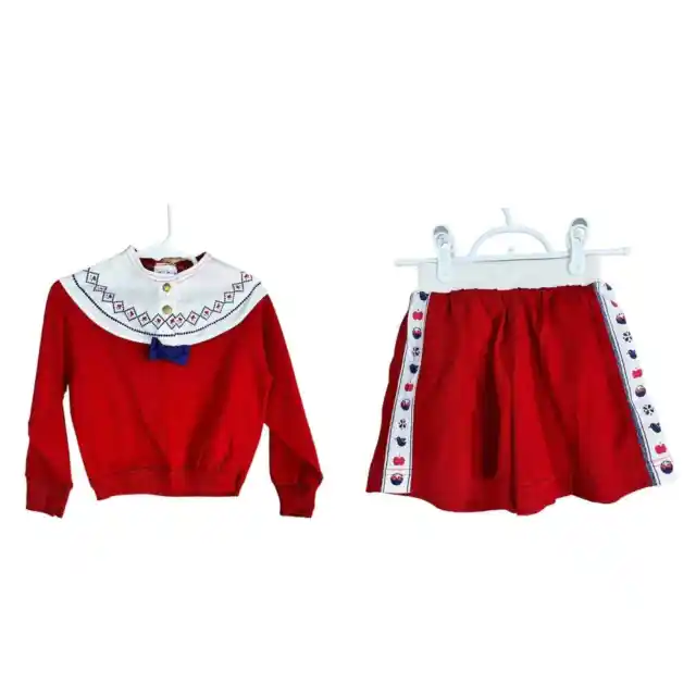 Vintage Carter’s Girls Two Piece Outfit Top Shorts Red TODDLER SIZE 4/4T USA