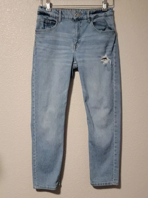 HM Jeans Womens Size 14 Relaxed Tapered Distressed Mid Rise Denim Blue