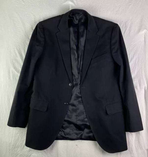Sfera Blazer Mens 40R Black Cotton Wool Sport Coat Jacket Two Button