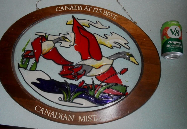 Vtg Canadian Mist Whiskey Sign Canada's Finest with Geese Canadian Goose 23"x17"