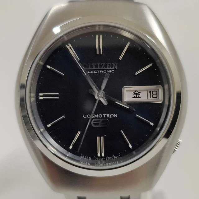 Citizen Cosmotron Vintage Revisione Quarzo Orologio da Uomo Autentico Lavoro