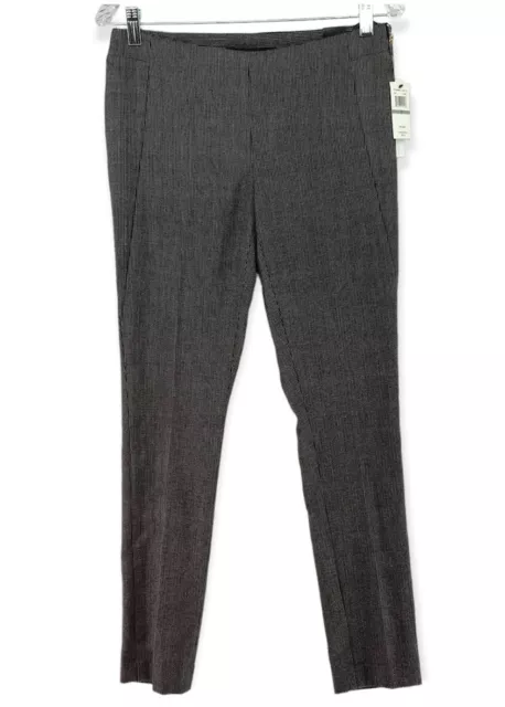 NWT Amanda + Chelsea Women's Size 0 Low-Rise Slim Leg Black gray Dress Pants