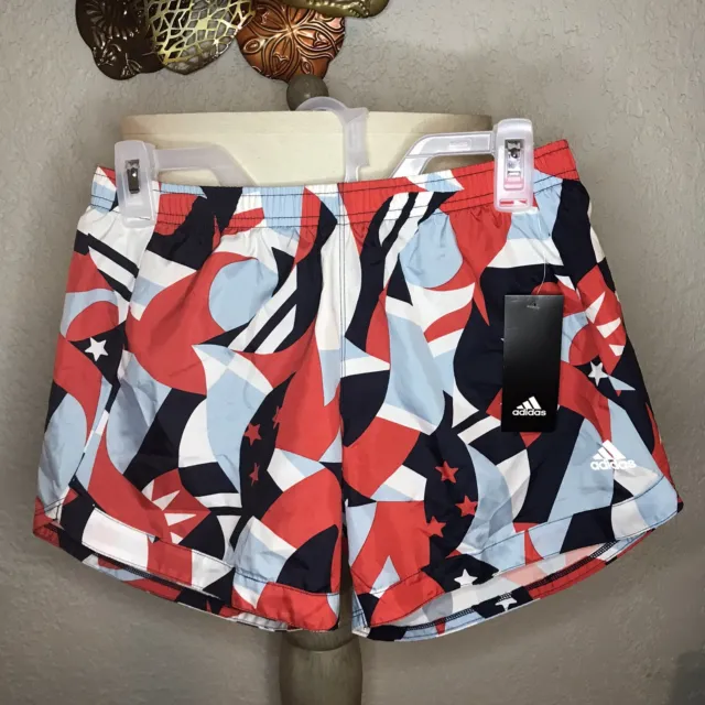 *New* Adidas Kids red white and blue shorts Sz 16 XL