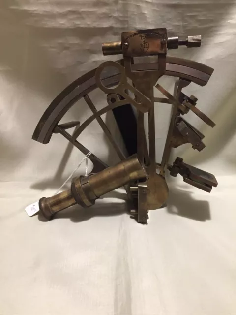 Henry Barrow & Co. London Vintage Antique Brass Marine Nautical Sextant