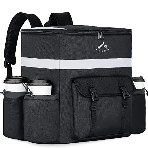 Food Delivery Backpack, insulated delivery bags for Delivery Bike, Large Black
