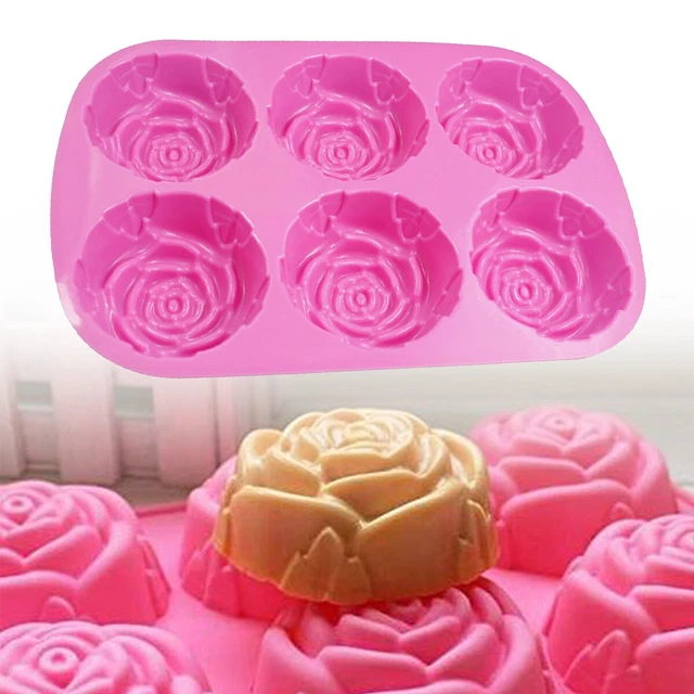 Rose Flower Cake Silicone Mould Chocolate Cake 3D Decorating Hand Baking Mold