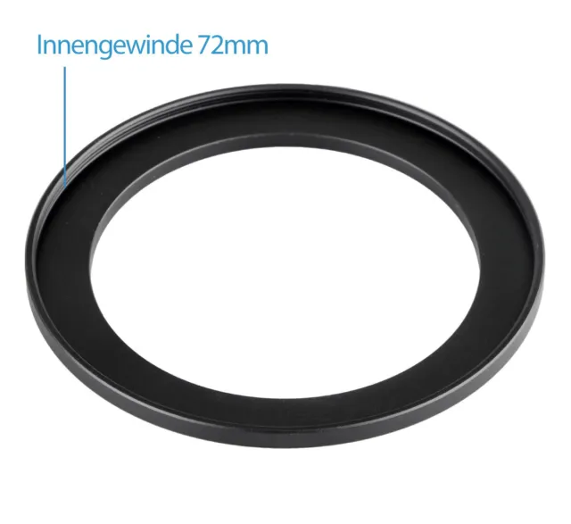 Step Up Ring 52-72 mm Reduzierring Adapterring Kompatibel m. allem Hersteller