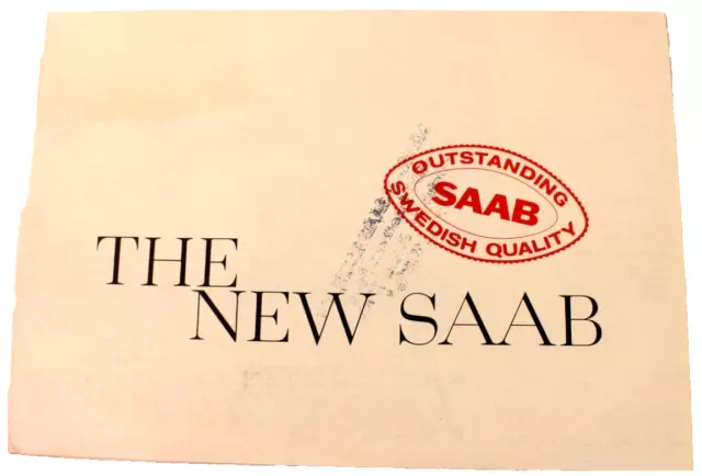 1964 The New SAAB Worlds Only Car Engineered to Aircraft Standard Sales Brochure