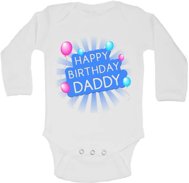 Happy Birthday Daddy Personalizzati Manica Lunga Bambino Body Per Bianco