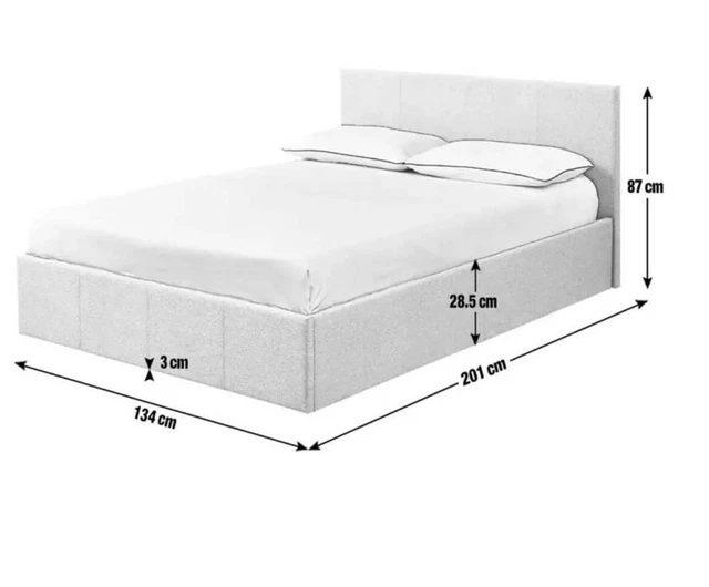 SMALL DOUBLE OTTOMAN bed grey £200.00 PicClick UK