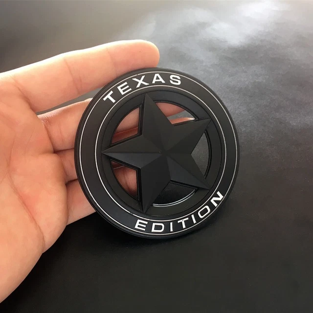 Black Metal Texas Edition Star Flag Car Trunk Emblem Badge Decal Sticker