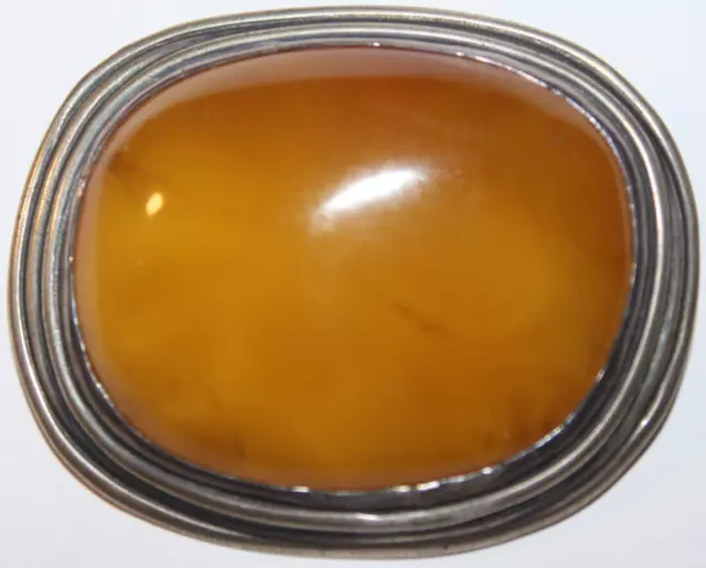 🇼 Georg Kramer 835er Silber Brosche Butterscotch Bernstein Schmuck - 22,73 g