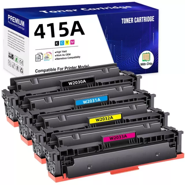 Toner XXL per chip HP 415A W2030A Color LaserJet Pro MFP M479FDW FDN M454DW M/K