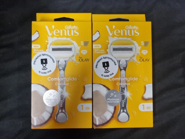 Gillette Venus Comfortglide rasoio cocco profumato olay platino impugnatura morbida X2