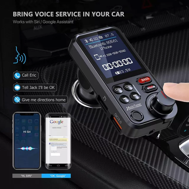 Car Wireless Bluetooth Radio FM Transmitter MP3 Player Audio Charging Handsfree 2
