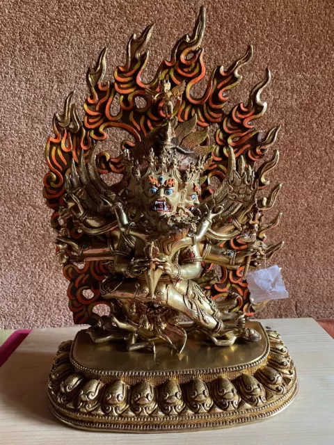 Vajrakilaya, Dorje Phurba,  Buddha, Tibet, Nepal, 40cm, Feuervergoldet
