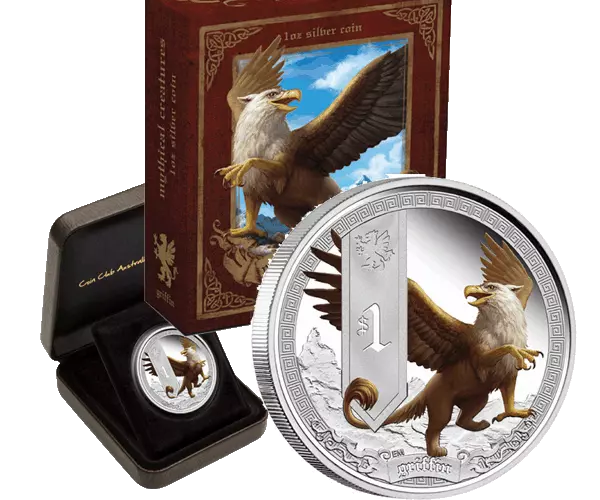 2013 $1 Mythical Creatures – Griffin 1oz Silver Proof Coin + Post Card