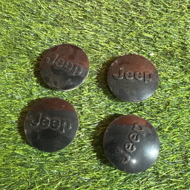 Jeep OEM Wheel Center Caps – Set Of 4, Black, 63mm (2.48") – For Grand Cherokee Wrangler Compass