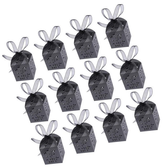 100 Pcs Ribbon Favor Boxes Halloween Candy Box Wedding Favor Boxes Carton