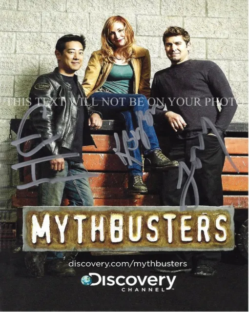 MYTHBUSTERS CAST SIGNED AUTOGRAPH 8x10 RPT PHOTO GRANT IMAHARA + MYTH BUSTERS