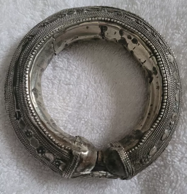 Antique Yemenite Tribal Upper Arm Cuff Bracelet From Yemen