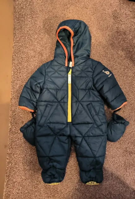 Boys Baker By Ted Baker Snowsuit With Mittens Blue 0-3 Months (H)