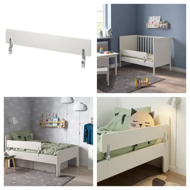 Children Bed/Baby Cot Ikea NATTAPA Guard Bed Rail,White,Falling Risk Reduces