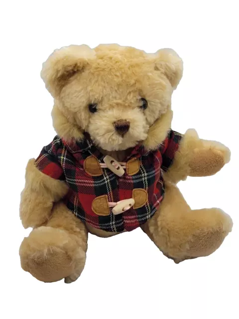 Keel Toys Teddy Bear In Tartan Hooded Coat 8"Plush Cuddly Soft Toy Teddy Bear 2