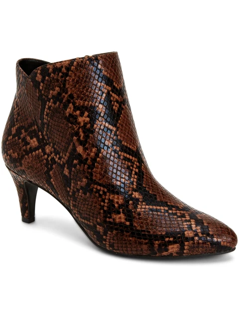 ALFANI Womens Brown Snake Skin Print Step N Flex Harpper Booties 6.5 M