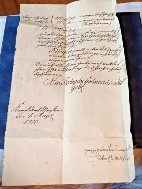 Historischer originaler Brief "Meissnische Freib-Deputation" August 1810 3