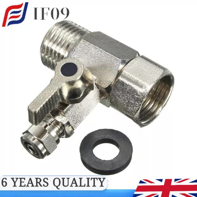 1/2'' To 1/4'' RO Feed Water Adapterwith Shut-off Ball Valve Tee Tap Connector