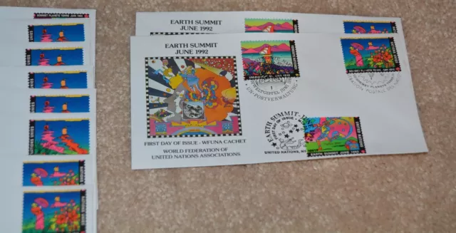 PETER MAX WFUNA FDCS EARTH SUMMIT JUNIO 1992 arte pop muy raro 22 ORIGINAL 2