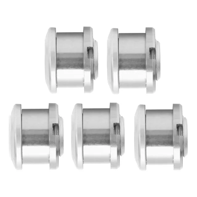 (Silver)5pcs Single Chainring Crankset Nuts Aluminum Alloy Chain Wheel