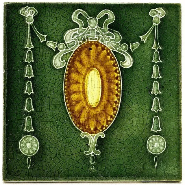 Art Nouveau Fireplace Majolica Tile Henry Richards C1905