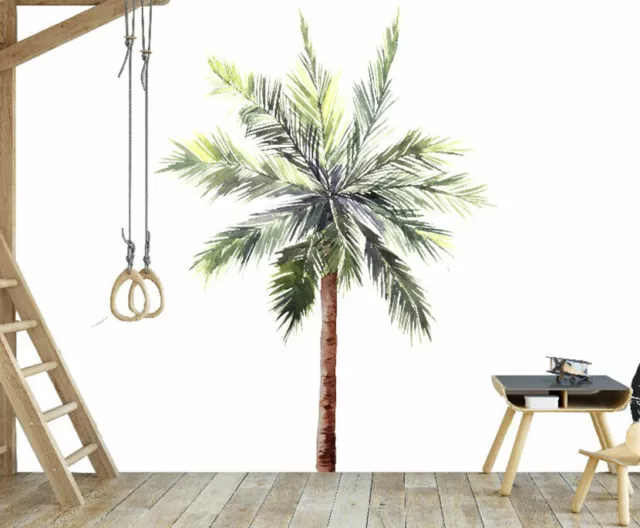 Beach Palm Tree Plant Wall Sticker Nursery Decal Baby Room Decor Art Mural Brown