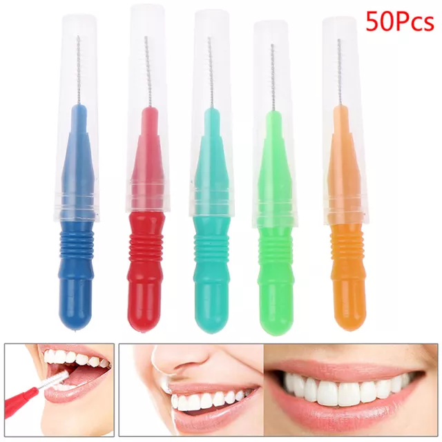 50Pcs Clean Tooth Floss Head Hygiene Dental Plastic Interdental Brush Toothp~m'