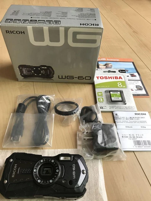 RICOH WG-60 Black Underwater Digital Camera almost unused