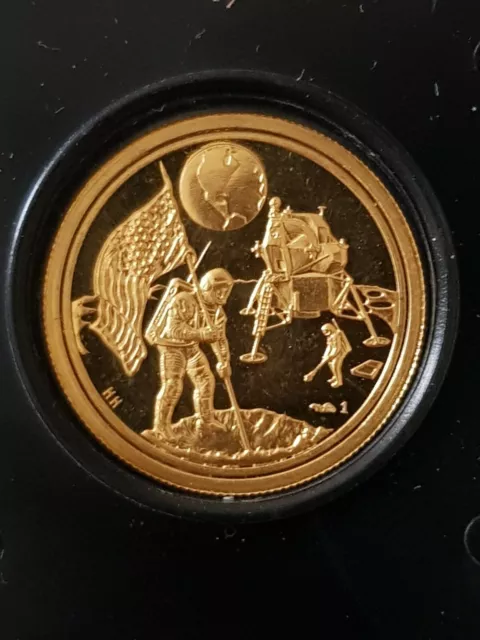 Médaille en OR (Gold): LANDING ON THE MOON E.ALDRIN N.ARMSTRONG M.COLLINS 3,93gr