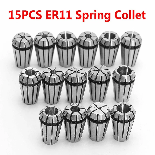 15PCS ER11 Spring Collet Chuck Set Kit For CNC Milling Lathe Tool Engraving UK