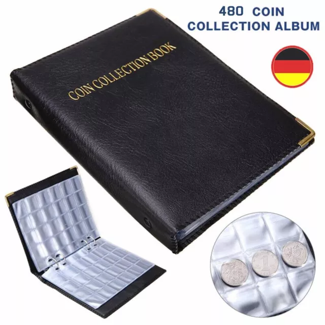 Münzenalbum Münzalbum Für480-Stück 2-Euro Münzen Alben Münzblätter Sammelalbum！