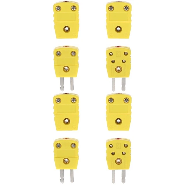 8 Pcs Type K Thermocouple Hermaphrodite Connector Plugs Outlets Adapter Mini
