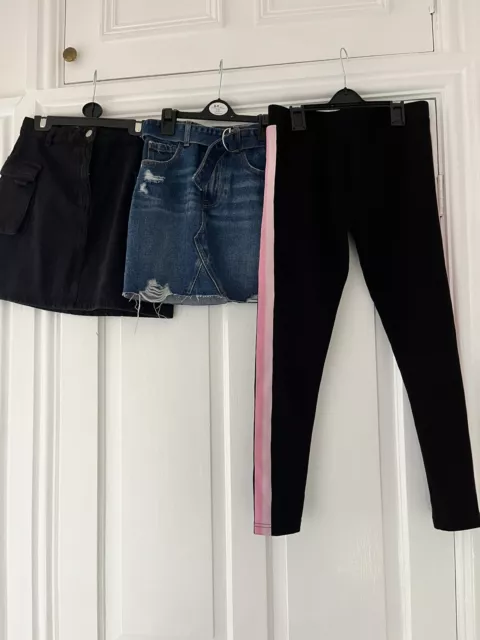 Girls Clothes Bundle Age 8-9-10 George & Primark Denim Skirts Joggers BRAND NEW