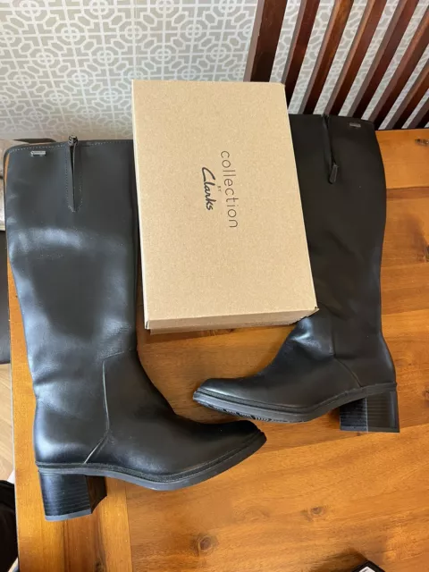NEW CLARKS BROOKLYN Sky GTX Ladies Tan Leather Heeled Long Boot UK 3 D 79.99 PicClick UK