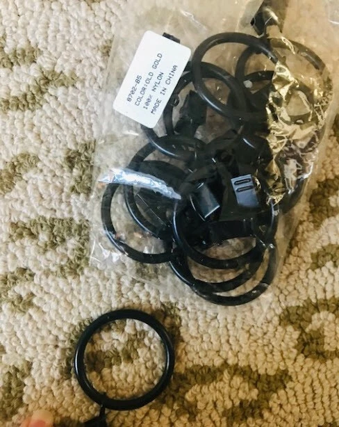 Standard Round Drapery Clip Rings Set 13 Antique Bronze Curtains Large Rare