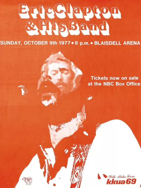 Eric Clapton blaisdell arena 1977 16" x 12" Photo Repro Concert Poster