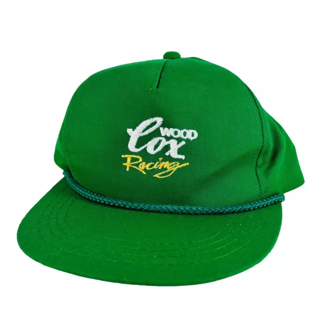 VTG 80’s Yupoong NASCAR Kenny Wallace Wood Cox Racing Green Rope Hat Snapback