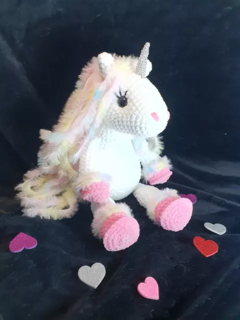 super flauschiges Einhorn Amigurumi gehäkelt Neu Unicorn