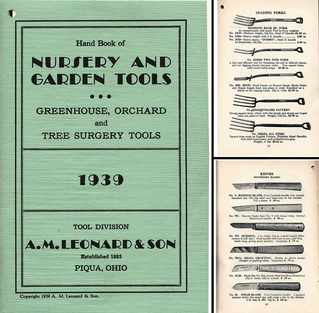 A.M. Leonard & Sons, Piqua - 1939 Nursery and Garden Tools Catalog - 96 Pages