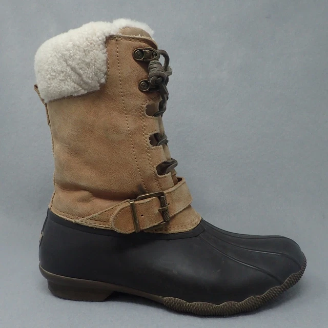 Sperry Top-Sider Saltwater Misty Duck Boots Womens 8.5 Sherpa Brown F16-61803